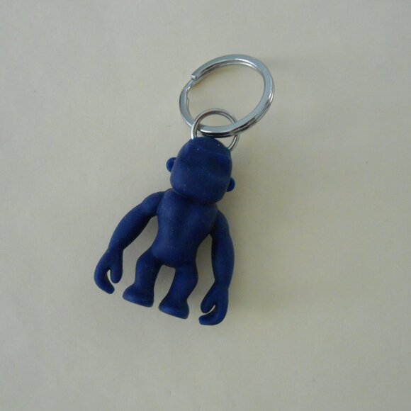 KIPLING Dark Violet Rubber Monkey Keychain Keyring Bag Charm - Picture 2 of 4